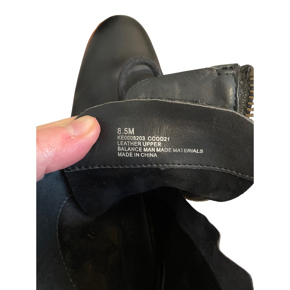 Kork-eaze Black Calista Leather Lace Up Ankle Combat Boots Zip Stacked Heel 8.5 - Picture 10 of 10